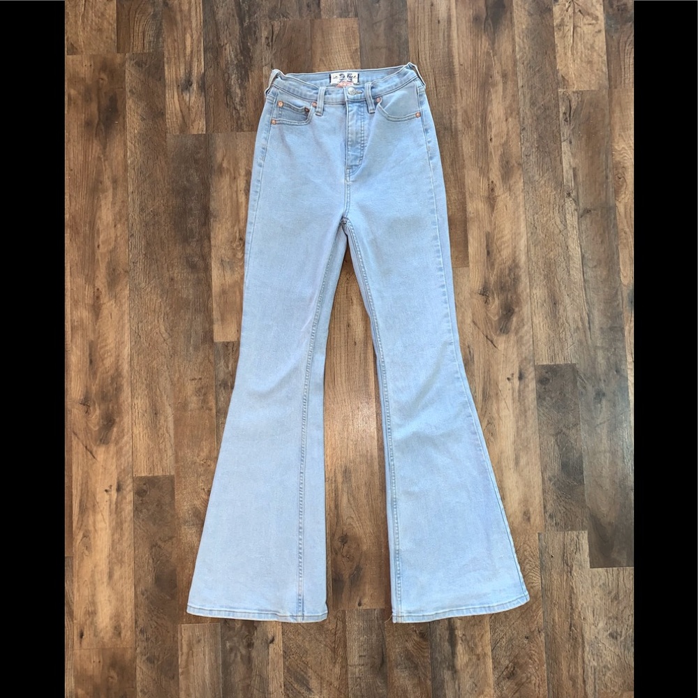 We The Free CRVY High Rise Flare Jeans Light Wash